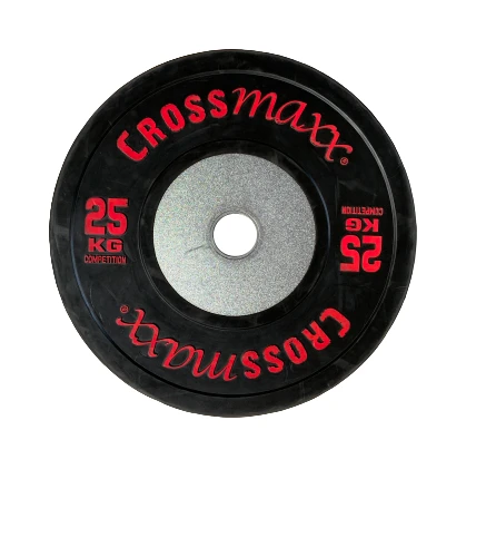 Lifemaxx Crossmaxx Competition Bumper Plate - Halterschijf - Zwart -  50 mm - 25 kg