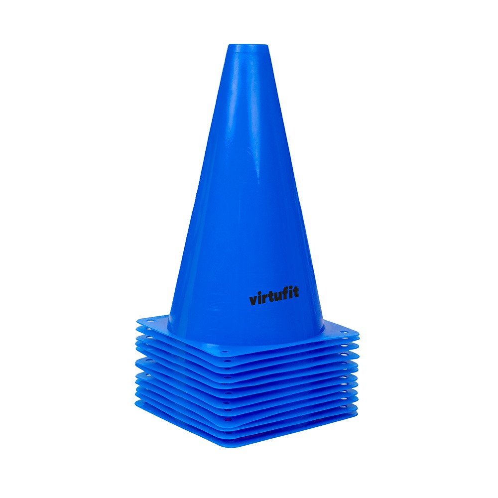 VirtuFit Pionnen Set - 23 cm - 12 Stuks - Blauw