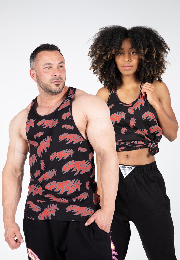 Gorilla Wear Legacy Tank Top - Zwart/Rood - XL