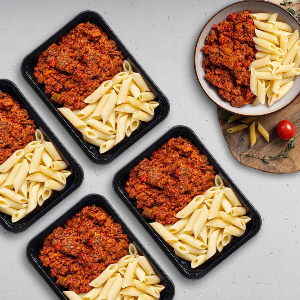 Spiermassa 4 maaltijden Pasta Beef– Paprika Bolognese