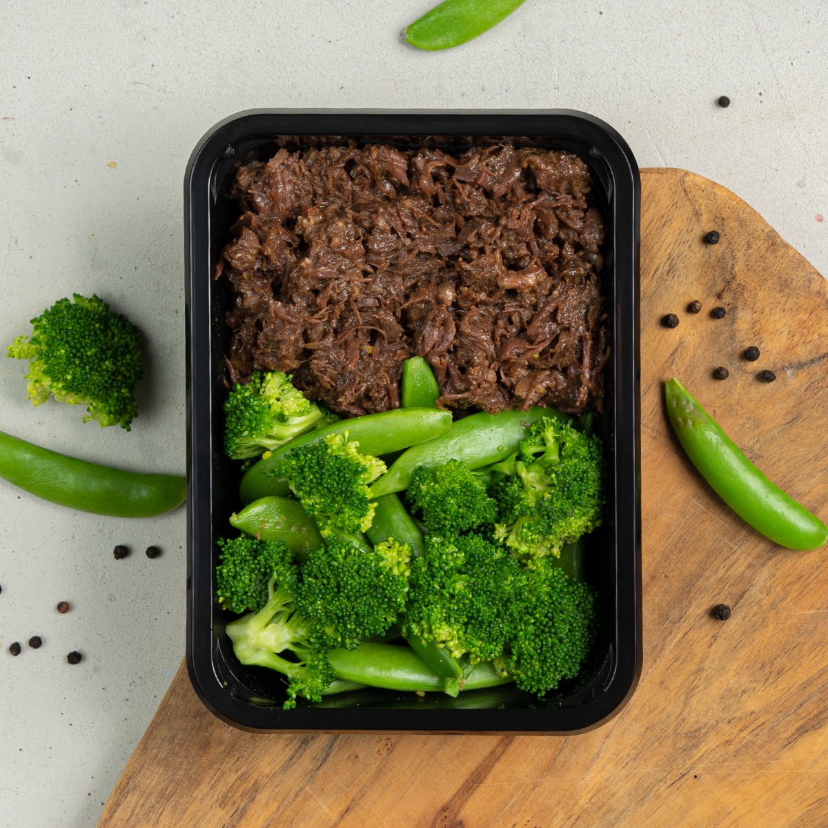 Afvallen - Pulled Beef Teriyaki - Broccoli/Sugarsnaps