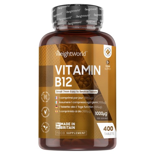 Vitamine B12 400 tabletten - 1000 mcg - Natuurlijke B12 supplement helpt bij vemoeidheid