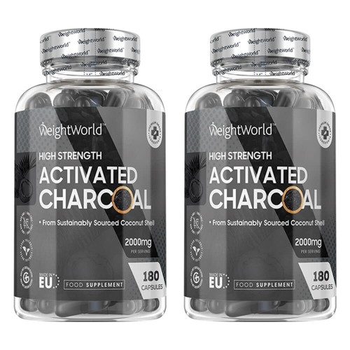 Activated Charcoal Natuurlijke Detoxing - 2000mg 360 Capsules - Gasvorming en opgeblazen gevoel