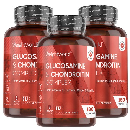 Glucosamine en Chondroïtine - Natuurlijk Supplement voor Gewrichtsondersteuning - 360 Capsules - Duo Verpakking