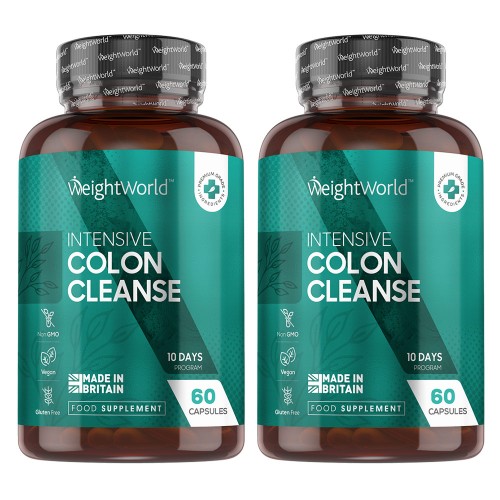 Intensive Colon Cleanse - Volledig Natuurlijke Detox - 120 Capsules -WeightWorld NL - Duo