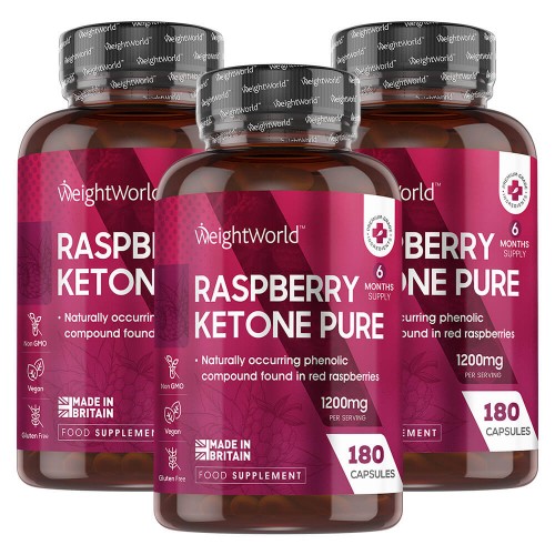 Raspberry Ketone Pure - Gewichtsbeheer Supplement - 1200mg 270 Capsules - Trio verpakking