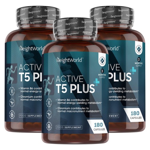 Active T5 Plus Fat burner - Natuurlijk Thermogeen Supplement - 180 capsules