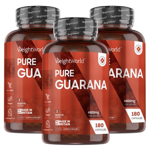 Guarana Capsules energie supplement - 1200mg 270 Capsules - WeightWorld NL