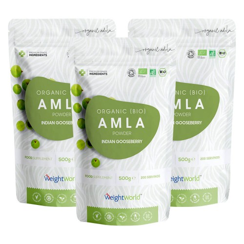 Bio Amla Poeder - Organisch Poeder Supplement voor Immuniteit en Hart - 500g - Trio Verpakking