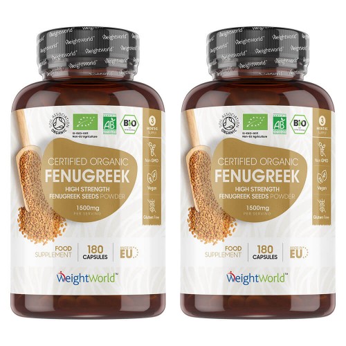 Biologische Fenegriek 1500 mg 180 Capsules - 3 maanden voorraad