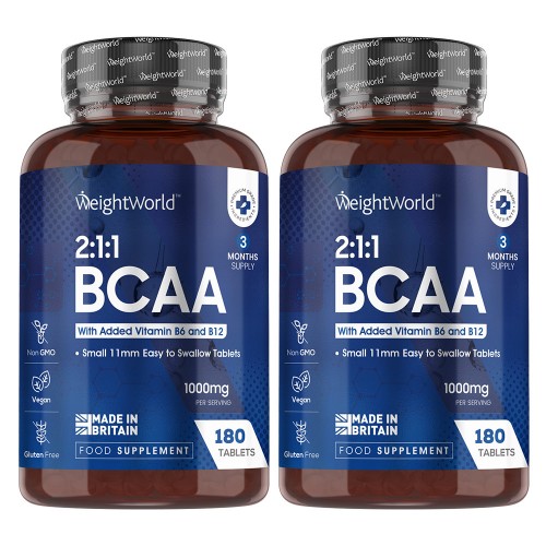 BCAA met B6 Tabletten - Aminozuren Spier Opbouw en Ondersteuning Supplement - 90 Tabletten - Duo