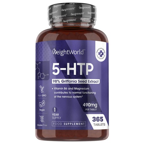 5HTP 490mg/365 tabletten - Hoge dosering Natuurlijke Griffonia extract