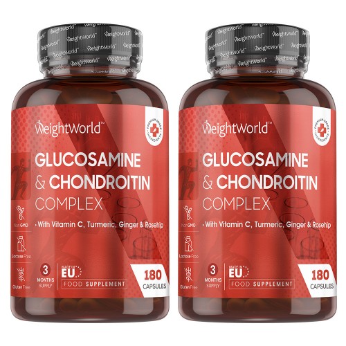 Glucosamine en Chondroïtine - Natuurlijk Supplement voor Gewrichtsondersteuning - 360 Capsules - Duo Verpakking