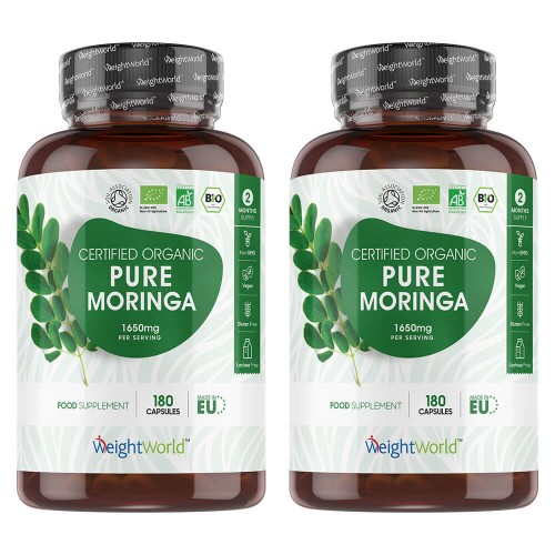 Pure Moringa Capsules - Superfood - Gezondheid - 1000mg 60 Capsules - WeightWorld NL - Duo