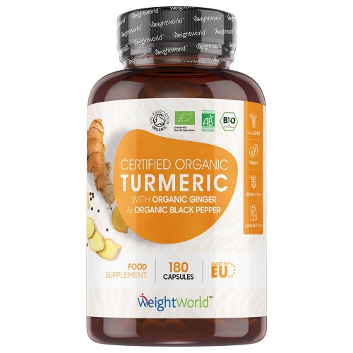 Bio Kurkuma capsules met zwarte peper en gember - 1520 mg - 180 vegan capsules voor 3 maanden - Biologisch vegan curcumine supplement