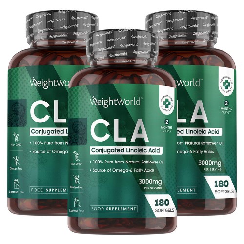 CLA Softgels - Natuurlijk Supplement met Essentiële Vetzuren voor Functionele Ondersteuning - 60 Capsules  - Trio Verpakking