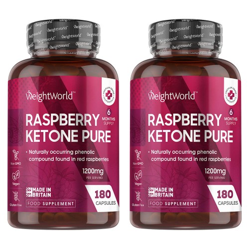 Raspberry Ketone Pure - Gewichtsbeheer Supplement - 1200mg 180 Capsules - Duo verpakking