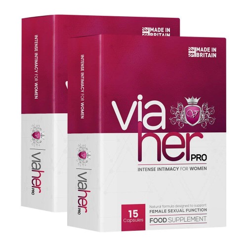 Viaher Pro  -  Intense intimiteit en sensualiteit supplement voor vrouwen  - 60 capsules - 2 pack