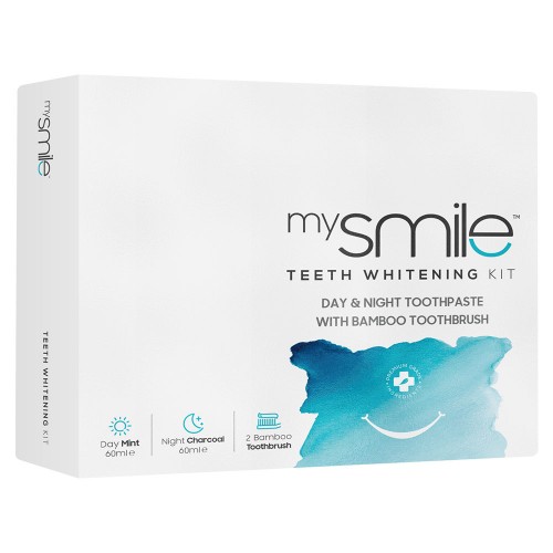 mysmile Dag & Nacht Tandenbleekset - 120ml - tandpasta met borstel