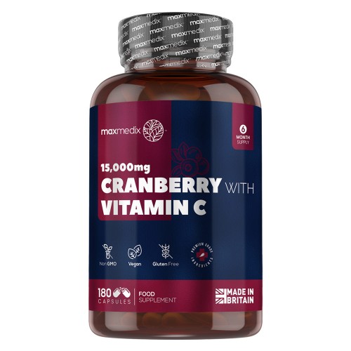 Cranberry met vitamine C - 25.000 mg 180 Capsules - Blaas ondersteuning met veenbes extract