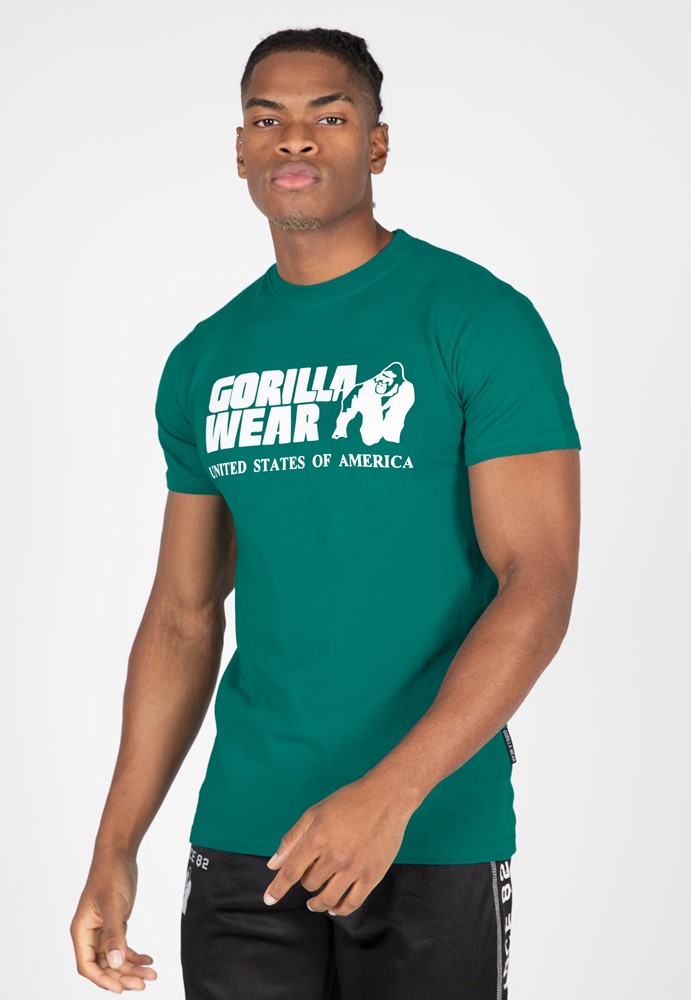 Gorilla Wear Classic T-shirt - Groen/Blauw - 4XL