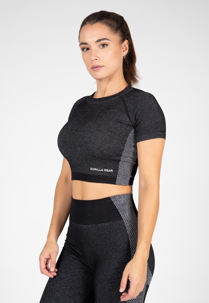 Gorilla Wear Selah Seamless Crop Top - Zwart - S/M