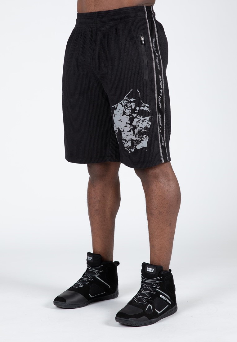 Gorilla Wear Buffalo Old School Workout Shorts - Zwart / Grijs