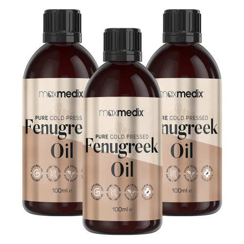 Fenegriek Olie - Zuiver koud geperst - Veilig & Natuurlijk - Borstvergroting Olie - 60ml Fles - 3 Pack