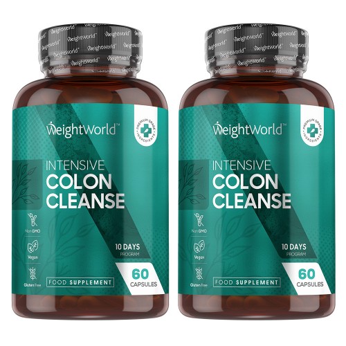 Intensive Colon Cleanse - Volledig Natuurlijke Detox - 120 Capsules -WeightWorld NL - Duo