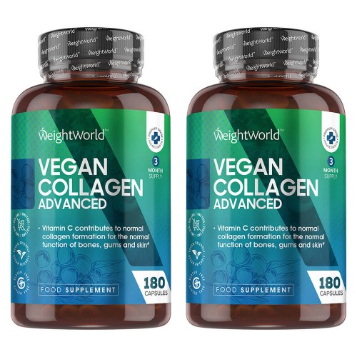 Vegan Collageen Advanced - Collageen Verhogende Formule - 360 Capsules - 500mg Sterkte Per Capsule - Hoogwaardige Collageen Formule voor Huid, Botten