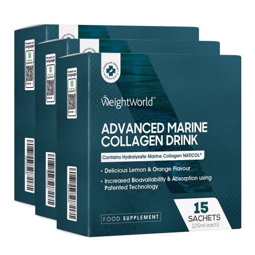 Advanced Marine Collageen Drink - Neutraliseert Vrije Radicalen - Regenereert Cellen - 10 ml Shot - WeightWorld - 3-pack