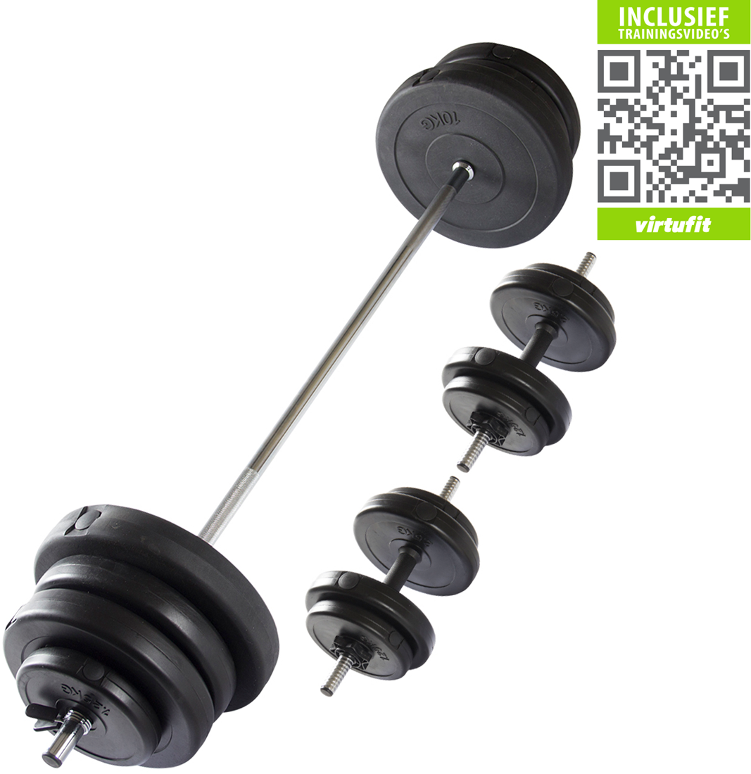 VirtuFit Verstelbare Halterset - Dumbbellset - 60,5 kg - Zwart - Tweedekans