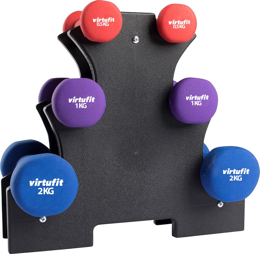 VirtuFit Neopreen Dumbbellset - Halterset - Met Houder -Tweedekans