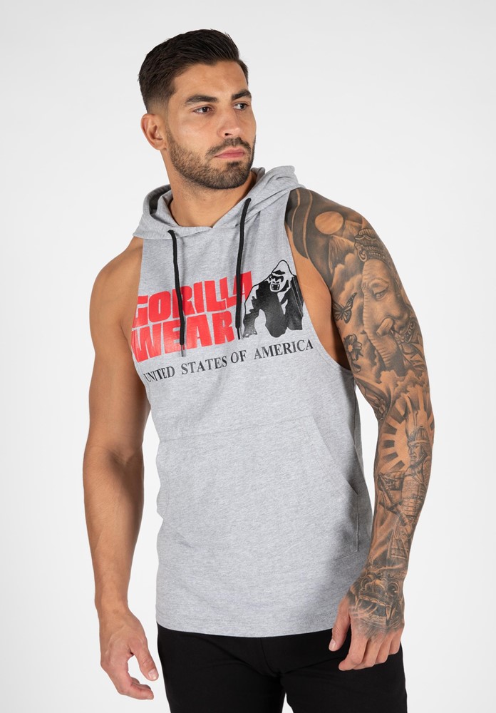 Gorilla Wear Rogers Hooded Tank Top - Grijs Gemeleerd - M