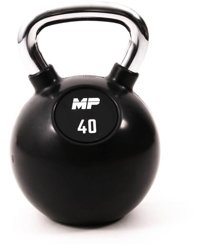 Muscle Power Rubberen Kettlebell - Zwart - 40 kg