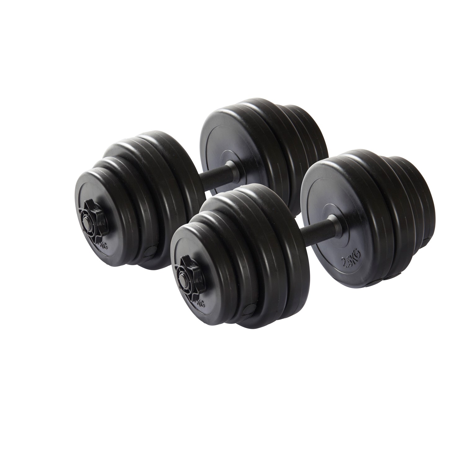 VirtuFit Verstelbare Dumbbellset - Halterset - Vinyl - Zwart - 2 x 15 kg (30 kg) - Tweedekans