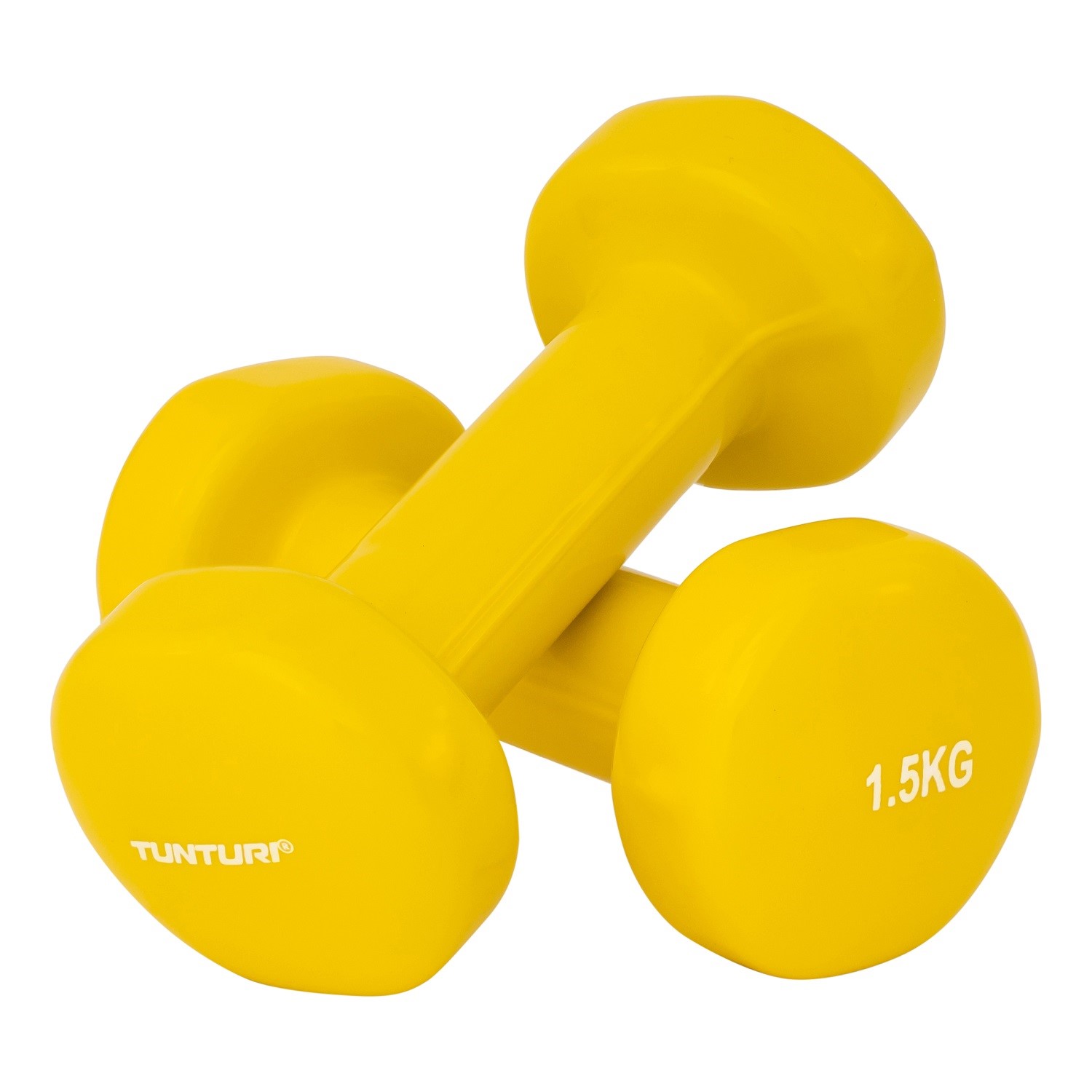 Tunturi Vinyl Dumbbells - Geel - 2 x 1,5 kg