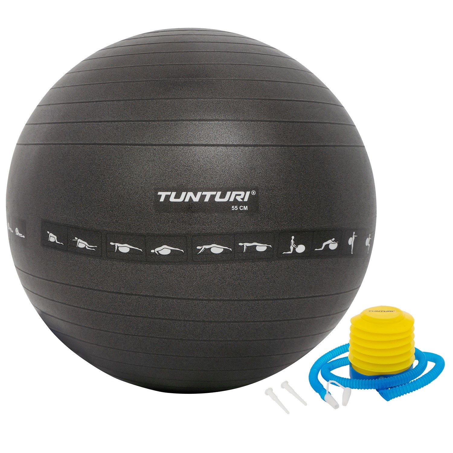 Tunturi Anti-Burst Fitnessbal Gymbal Zwart - 55cm