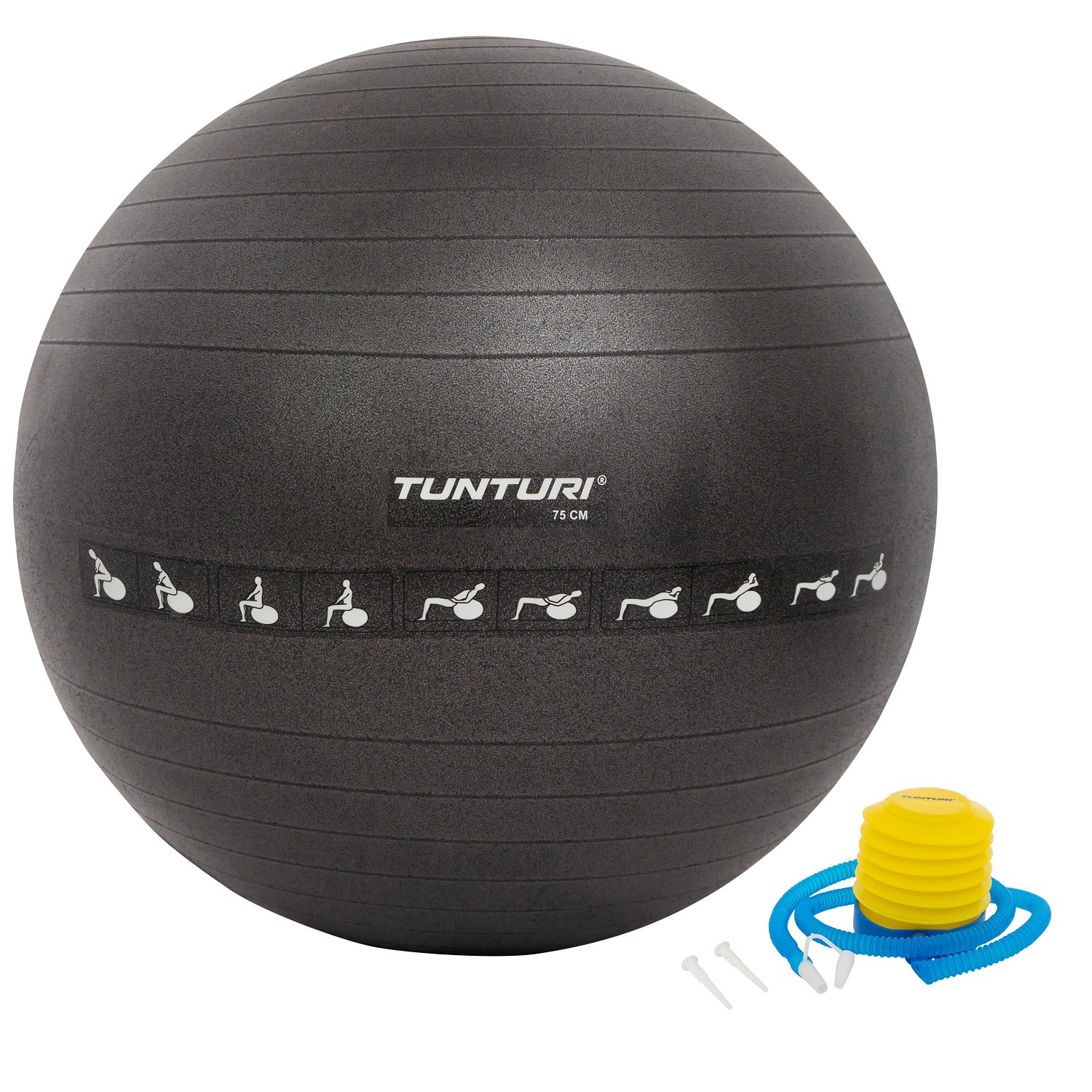 Tunturi Anti-Burst Fitnessbal Gymbal Zwart - 75cm