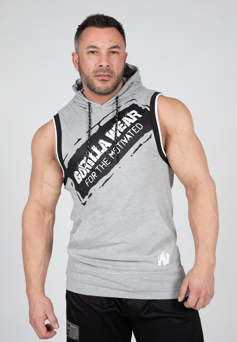 Gorilla Wear Loretto Hooded Tank Top - Grijs Gemeleerd