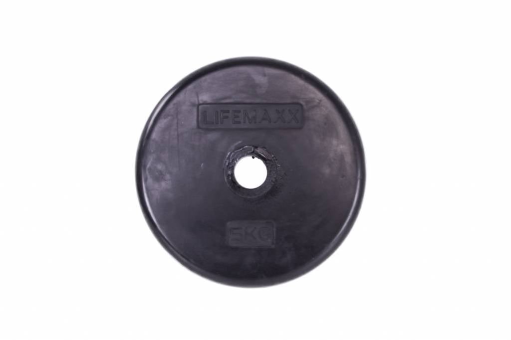 Lifemaxx Rubber Coated Disc - 30 mm - Zwart - 3 kg