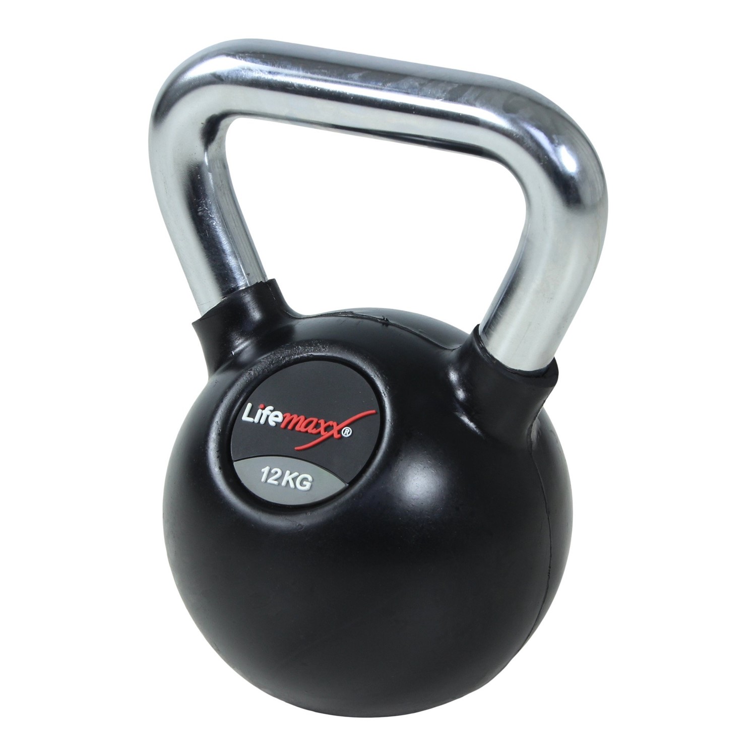 Lifemaxx Rubberen Kettlebell - met Chromen Handvat - 20 kg