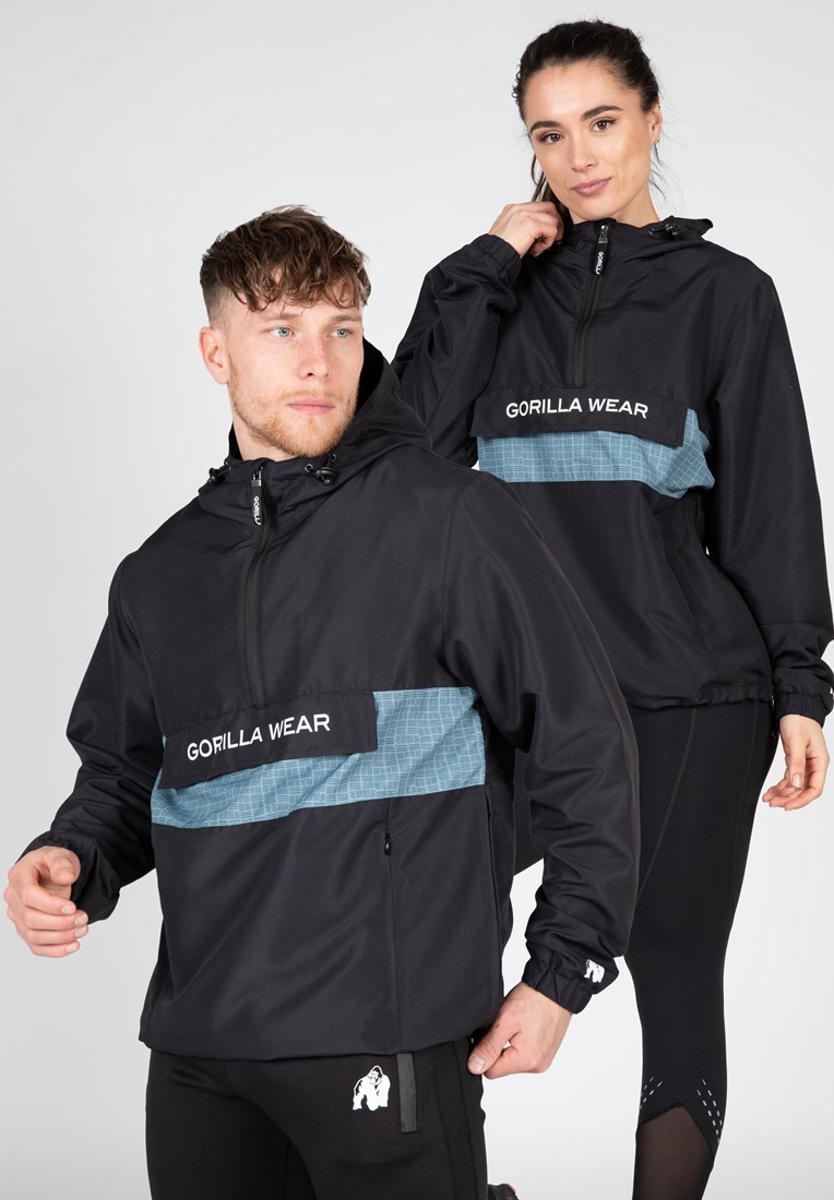 Gorilla Wear Bolton Windbreaker - Unisex Anorak - Zwart