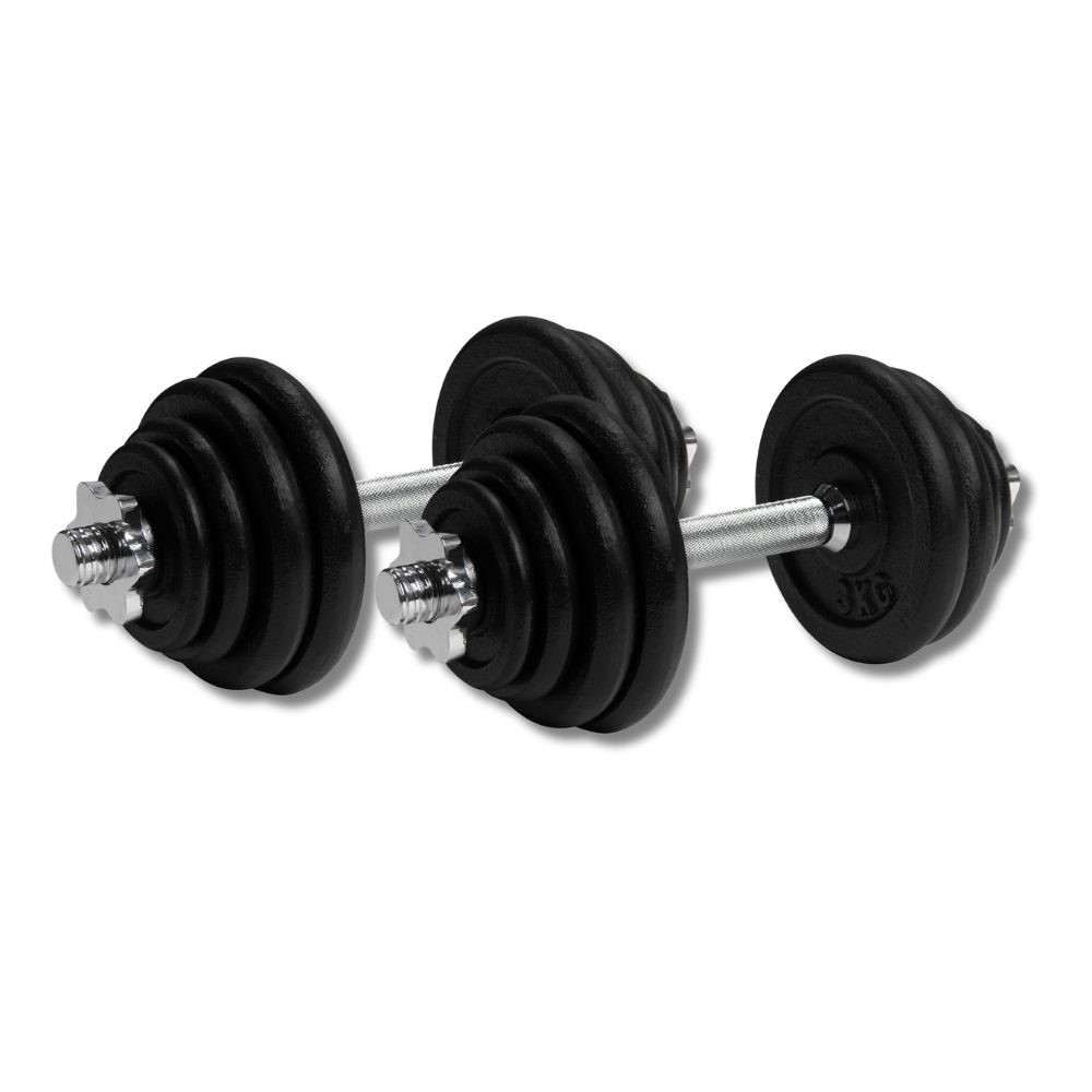 VirtuFit Verstelbare Dumbbellset Pro - Halterset - Gietijzer - 2 x 15 kg