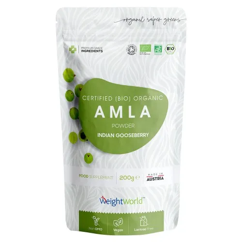 Biologisch Amla poeder - 500 g 100 porties - 100% pure Indiase kruisbessen - Bronnen van vitamine A en C