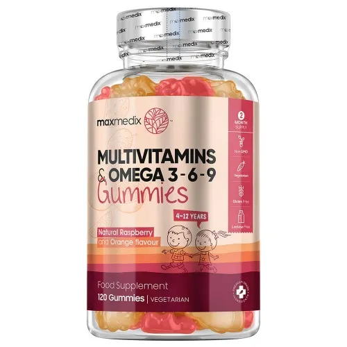 Multivitamine Gummies Kids - 120 tabletten - 12 vitamines en Omega vetzuren - 2 maanden voorraad