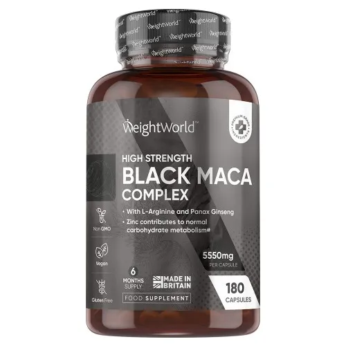 Zwarte Maca Wortel Poeder Capsules - 5000mg - 180 Capsules - Natuurlijk Supplement - 6 Maanden Supplement