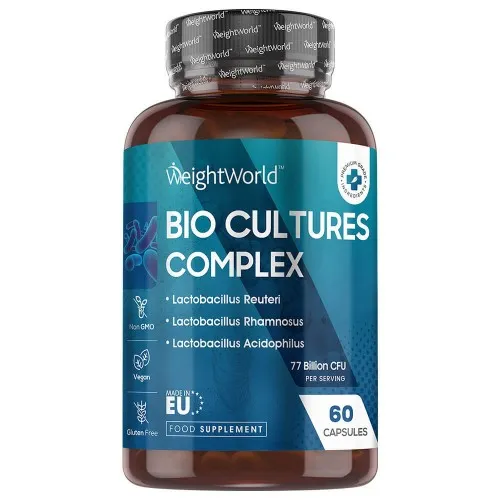 Bio Probiotica Cultuur Complex met Inulin- 60 Capsules - 77 Billion CFU - 20 bacteriestammen - Ultra Sterke en Hoge Dosering