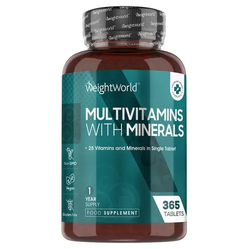 Multivitaminen en Mineralen - 365 tabletten - Voor Vrouwen en Mannen - met 25 vitamines en mineralen