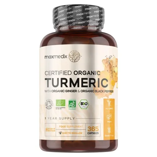 Kurkuma met zwarte peper & gember - 505 mg - 365 Capsules - Turmeric capsules